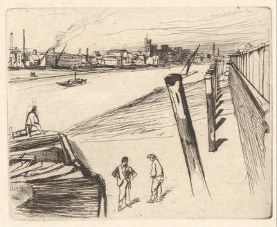 Millbank, Thames Setinden (Thames ve Diğer Konularda Sahnelerin On Altı Gravür Serisi) by James Abbott McNeill Whistler