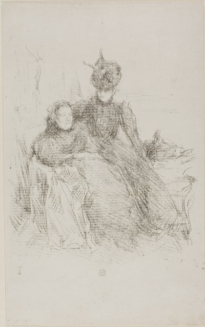 Anne ve kızı by James Abbott McNeill Whistler