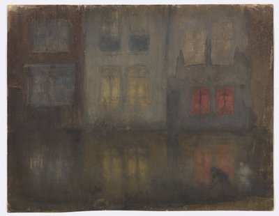 Nocturne: Siyah ve Kırmızı-Arka Kanal, Hollanda by James Abbott McNeill Whistler
