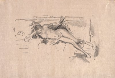 Uzanmış Çıplak Model by James McNeill Whistler
