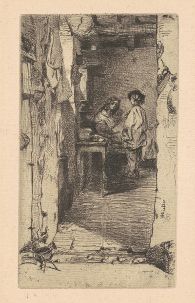 Bez Toplayıcılar, Mouffetard Bölgesi, Paris by James Abbott McNeill Whistler