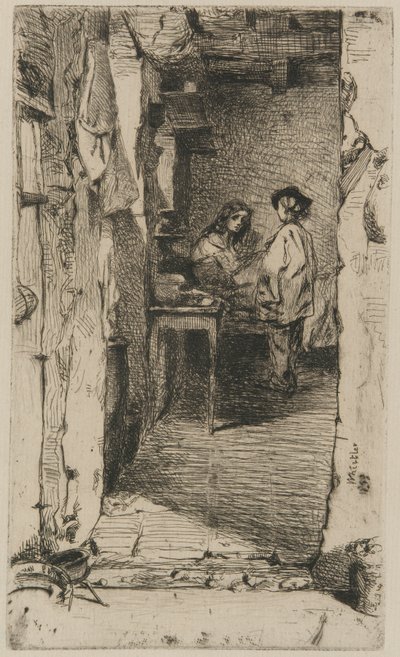 Bez Toplayıcılar, Mouffetard Bölgesi, Paris by James Abbott McNeill Whistler