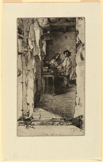 Bez Toplayıcılar, Mouffetard Bölgesi, Paris by James Abbott McNeill Whistler