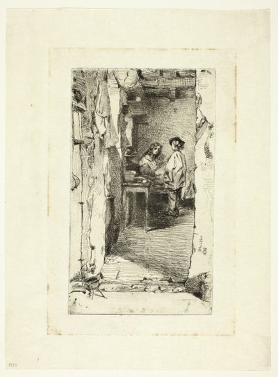 Bez Toplayıcılar, Mouffetard Bölgesi, Paris by James Abbott McNeill Whistler