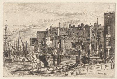 Thames Polisi (Wapping Wharf), Thames Setinden (Thames ve Diğer Konularda Sahnelerin On Altı Gravür Serisi) by James Abbott McNeill Whistler
