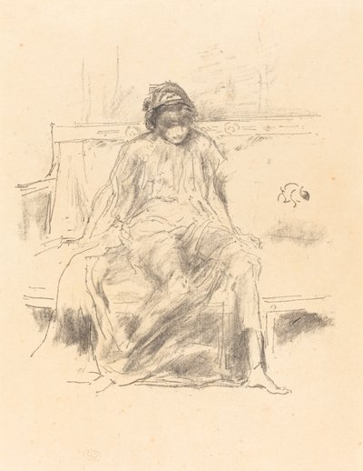 Draped Figür, Oturan by James Abbott McNeill Whistler
