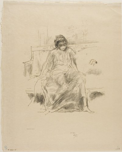 Draped Figür, Oturan by James Abbott McNeill Whistler