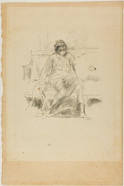 Draped Figür, Oturan by James Abbott McNeill Whistler