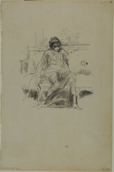 Draped Figür, Oturan by James Abbott McNeill Whistler