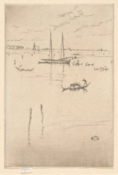 Küçük Lagün, İlk Venedik Setinden (Venedik, On İki Gravür Serisi) by James Abbott McNeill Whistler