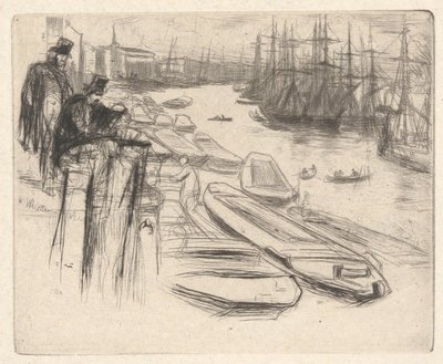 Küçük Havuz, Thames Setinden (Thames ve Diğer Konularda Sahnelerin On Altı Gravür Serisi) by James Abbott McNeill Whistler