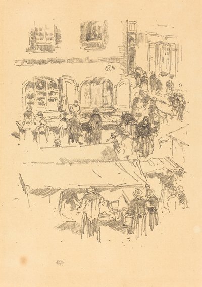 Pazar yeri, Vitre by James Abbott McNeill Whistler