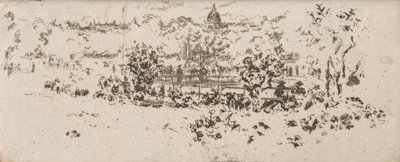 Terastan Pantheon, Lüksemburg Bahçeleri by James Abbott McNeill Whistler