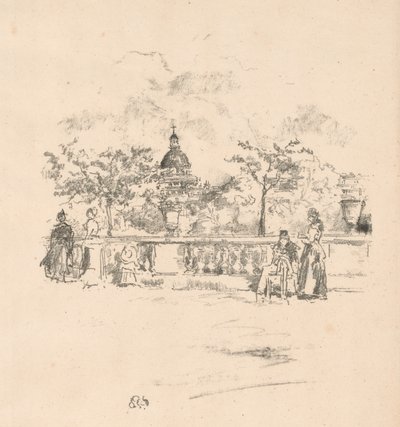 Lüksemburg Bahçeleri Terasından Pantheon by James Abbott McNeill Whistler