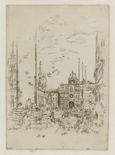 Birinci Venedik Setinden Piazzetta (Venedik, On İki Gravür Serisi) by James Abbott McNeill Whistler