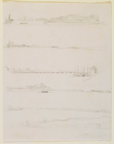 Ren Nehri, Worms ve Oppenheim yakınlarında by James Abbott McNeill Whistler