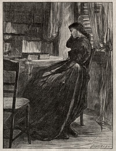 Duruşma Vaazı: Joanna Douglas Masasında by James Abbott McNeill Whistler