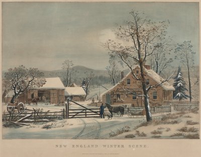 New England Kış Sahnesi, 1861. by James Merritt Ives