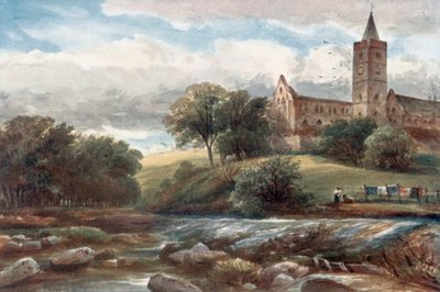 "Dunblane Katedrali" (renkli taş baskı) by James Orrock