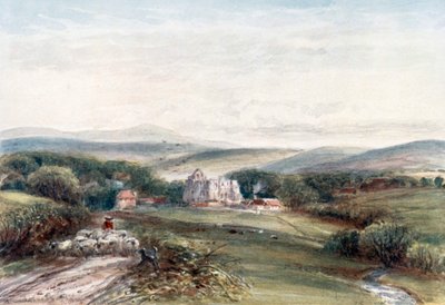 "Dundrennan Manastırı" (renkli taş baskı) by James Orrock