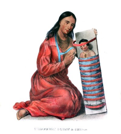 Chippeway (Ojibwe) kadın ve çocuk by James Otto Lewis