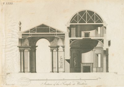 Weston-under-Lizard - Diana Tapınağı: gravür, nd [c 1765-1770] by James Paine