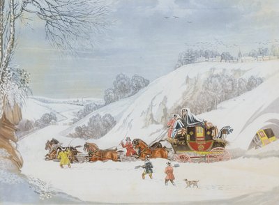 George Hunt tarafından kazınmış Derin Karda Bir Posta by James Pollard
