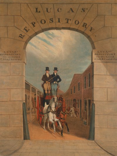 Lucas's Yard, Clerkenwell'de Bir Çifti Frende Eğitmek by James Pollard