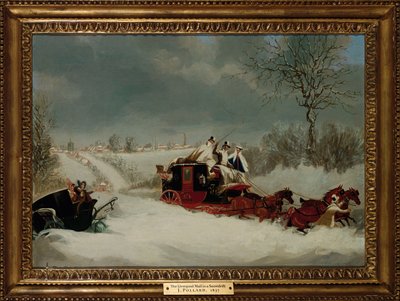 Albans yakınlarındaki bir kar fırtınasında Liverpool Postası, 1837 by James Pollard