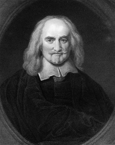 Thomas Hobbes, 17. yüzyıl İngiliz filozofu, 1836. by James Posselwhite