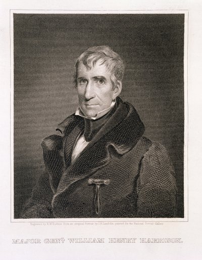 Tümgeneral William Henry Harrison, Richard W. Dodson (1812-67) tarafından oyulmuş by James Reid Lambdin