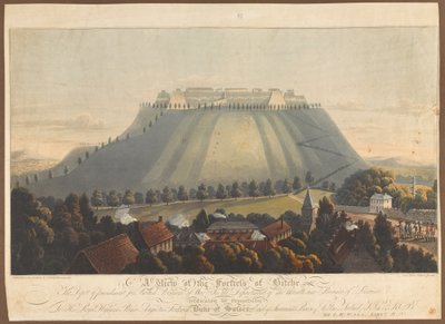 Bitche kalesinden bir görünüm. İngiliz savaş esirleri için bir ceza deposu, 1799 by James Rouse