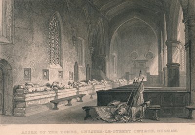 Mezarlar Koridoru, Chester-Le-Street Kilisesi, Durham, 1834 by James Sands