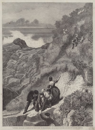 Sürülerin Toplanması, Galler Kıyısında Bir Sahne by James Sant