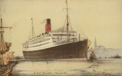 Cunard astar RMS Carinthia (renkli taş) by James Scrimgeour Mann