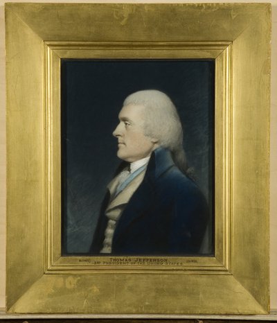 Thomas Jefferson, c.1797 (gri kağıt üzerine pastel) by James Sharples