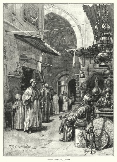 Pirinç Çarşısı, Kahire (gravür) by James Shaw Crompton