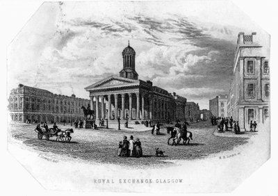 Kraliyet Borsası, Glasgow, William Home Lizars tarafından kazınmış by James Stewart