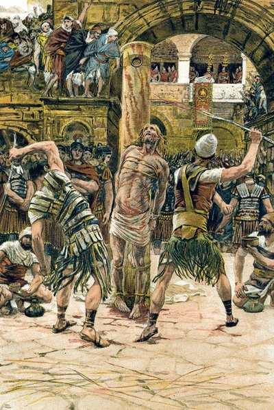 İsa yüzüne kırbaçlandı, c1897 by James Tissot