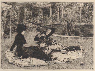 Çimenlerin Üzerinde, 1880. by James Tissot