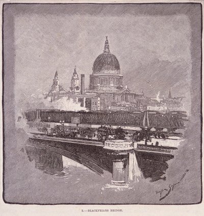 Blackfriars Köprüsü, Londra, 1796 by James Walker