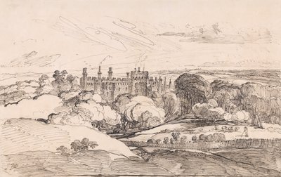 Woods, 1814 yukarıdan Lea Castle (kağıt üzerine kalem ve siyah mürekkep) by James Ward