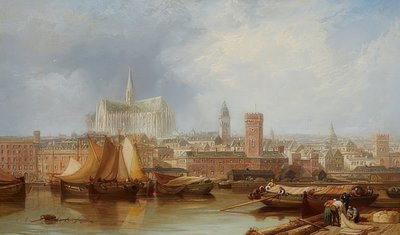 Bitmemiş katedral ile Köln manzarası by James Webb
