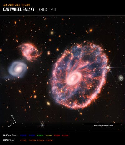 Çember Gökadası (NIRCam ve MIRI Bileşik Pusula Görüntüsü) by James Webb Space Telescope (NASA)