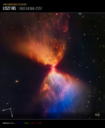 L1527 ve Protostar (NIRCam Pusula Görüntüsü) by James Webb Space Telescope (NASA)