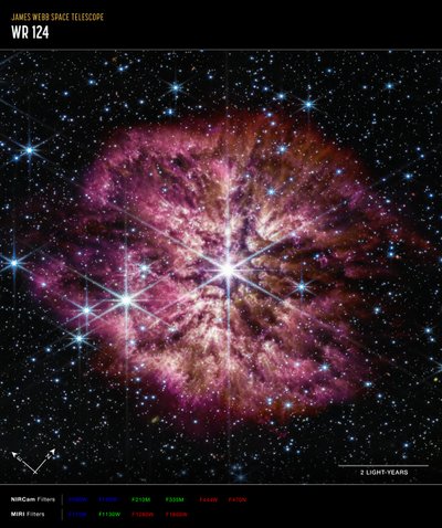 WR 124 (NIRCam ve MIRI Pusula Görüntüsü) by James Webb Space Telescope (NASA)