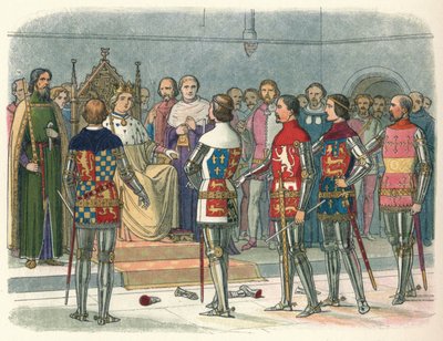 Arundel, Gloucester, Nottingham, Derby ve Warwick, kralın huzurunda, 1387 1864 by James William Edmund Doyle