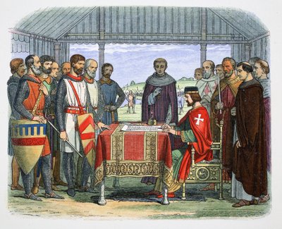 Kral John Büyük Tüzüğü imzalar, Runnymede, Surrey, 1215 1864. by James William Edmund Doyle