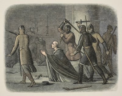Thomas Becket'in öldürülmesi, Canterbury Katedrali, 29 Aralık 1170, A Chronicle of England M.Ö. 55'ten MS 1485'e kadar, pub. Londra by James William Edmund Doyle