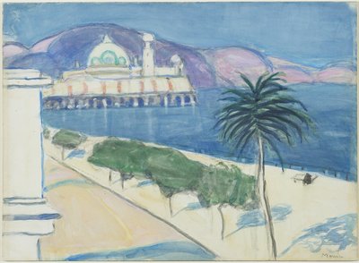 Casino by the Sea, c.1921 (gemiye monte edilmiş dokuma kağıt üzerine grafit ve suluboya) by James Wilson Morrice